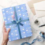 Monogrammed Pastel Blue XO, Hearts Bride and Groom Wrapping Paper<br><div class="desc">This elegant and playful Tic Tac Toe XOXO game features hearts as the "O"s, creating a fun and charming design - all presented on pastel, day sky blue color with a soft and romantic touch. The nine text fields in the 3x3 grid can be customized with the bride's and groom's...</div>