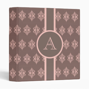 Monogrammed Pastel Pink  Binder