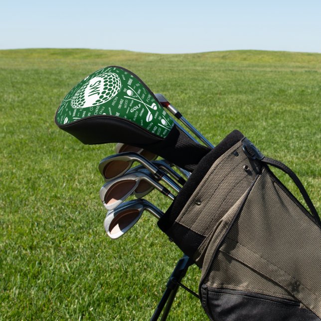 Monogrammed Pattern for the Golfer Golf Head Cover (In Situ)