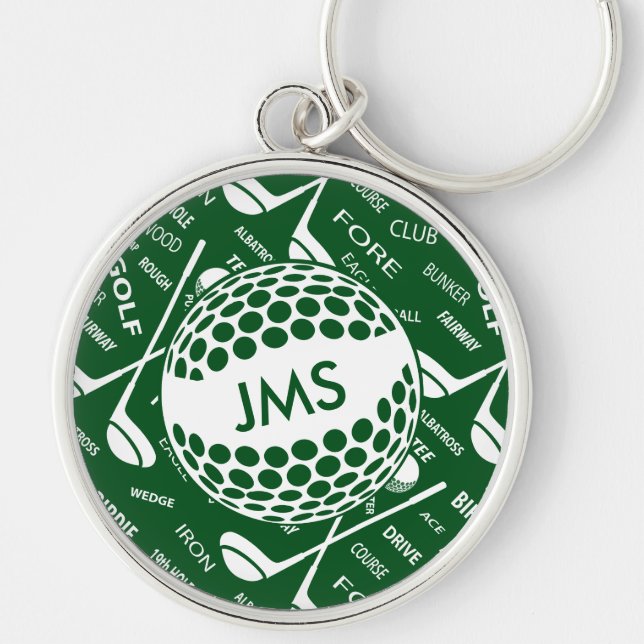 Monogrammed Pattern for the Golfer Keychain (Front)