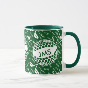 Monogrammed Pattern for the Golfer Mug