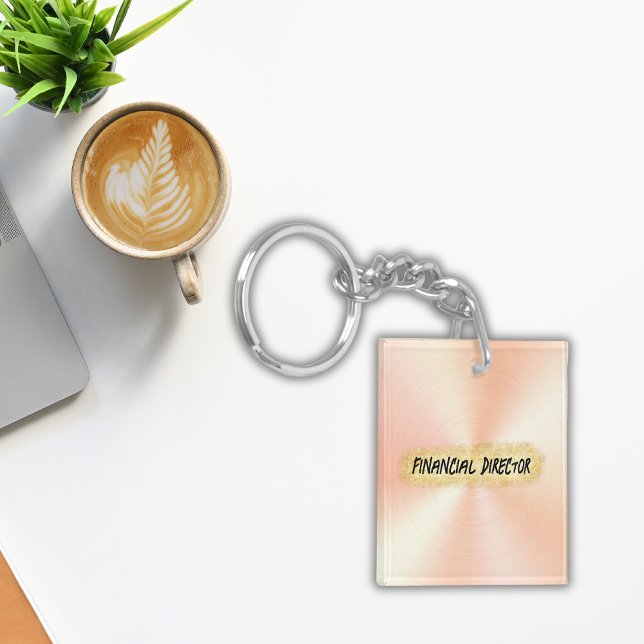 Monogrammed Peach and Gold Business | Keychain (Creator Uploaded)