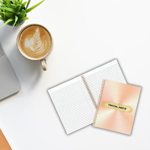 Monogrammed Peach and Gold Business Notebook
