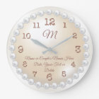 Monogrammed Pearls on Pearl Clock, Personalized