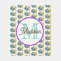 Monogrammed personalize fleece blanket