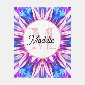 Monogrammed personalize fleece blanket florl