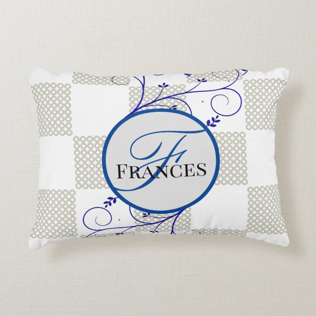 Monogrammed Personalized Accent Pillow (Front)