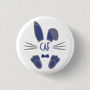 Monogrammed Personalized Easter Bunny in Blue 1 Inch Round Button