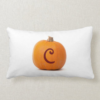 Monogrammed Personalized Fall Pumpkin Throw Pillow