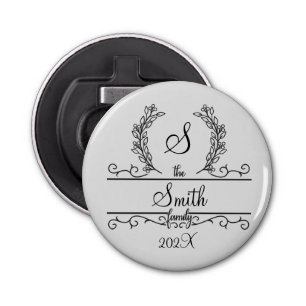 Monogrammed Personalized Family Name  Bottle Opener