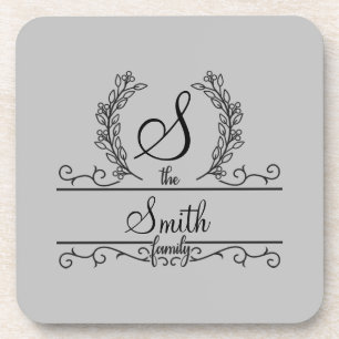 Monogrammed Personalized Family Name Coaster
