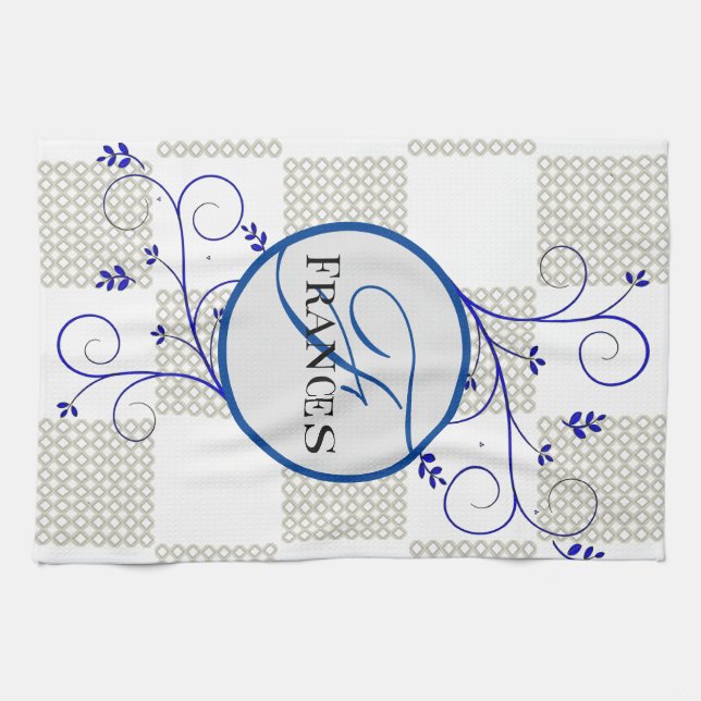 Monogrammed Personalized Kitchen Towel (Horizontal)