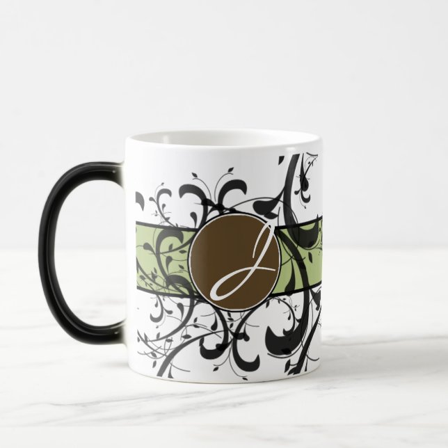 Monogrammed Personalized Victorian Flourish Magic Mug (Left)