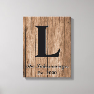 Monogrammed Personalized Wedding Anniversary Year Canvas Print