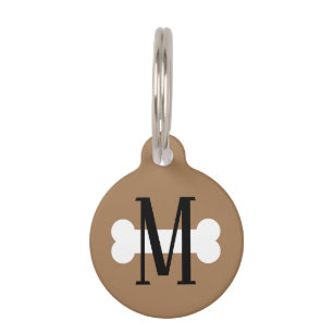 Monogrammed pet tag with dog bone logo