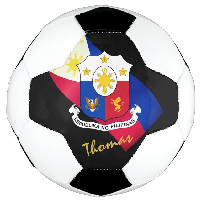 Monogrammed Philippines Football & Philippine Flag Soccer Ball (Front)
