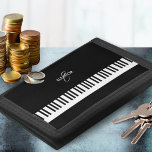 Monogrammed Piano Keyboard Music Black White Keys Trifold Wallet<br><div class="desc">Strike the right note with this elegant wallet,  in black with a piano keys design across the centre. Personalize with the recipient's name and initial,  which will form a stylish monogram near the top of the design. The wallet makes a stylish accessory and an ideal gift for music lovers.</div>