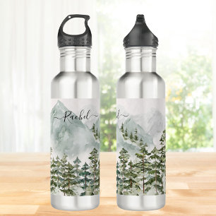 Monogrammed Pine Forest and Mountains 710 Ml Water Bottle