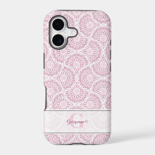 Monogrammed Pink Art Deco Confetti Lace Mandala