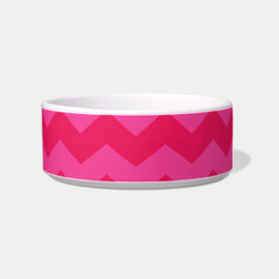 Monogrammed pink chevrons turquoise circle bowl