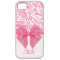 Monogrammed Pink Damask and Pink Ribbon