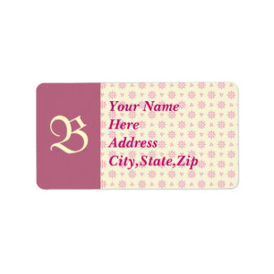 Monogrammed Pink Eyelet Address Label