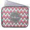 Monogrammed Pink & Grey Chevron Pattern