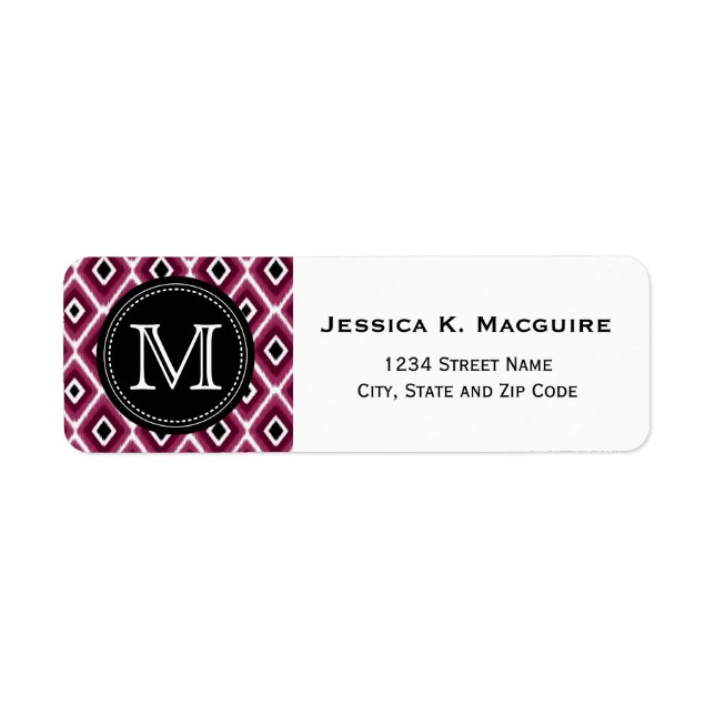 Monogrammed Pink Ikat Diamond Pattern (Front)