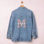 Monogrammed Pink Initial Letter Personalized Denim Jacket<br><div class="desc">Monogrammed Pink Initial Letter Personalized Denim Jacket</div>