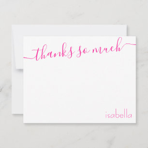 Monogrammed Pink Magenta Elegant Script Announcement