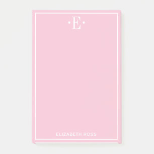 Monogrammed Pink Post-it Notes