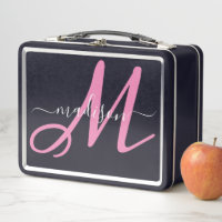 Monogrammed Pink Script Girl's
