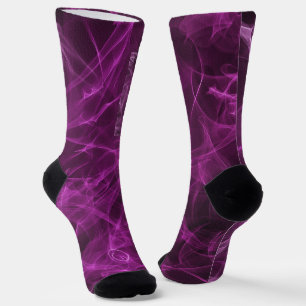 Monogrammed Pink Smoke Pattern  Socks