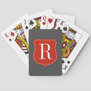 Monogrammed playing cards with elegant typography
