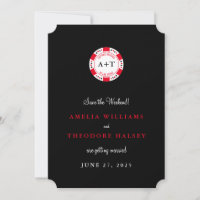 Monogrammed Poker Chip Save the Date