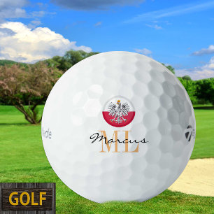 Monogrammed Polish Flag & Poland Golf Balls