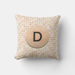 Monogrammed Polka Dot Outdoor Throw Pillow