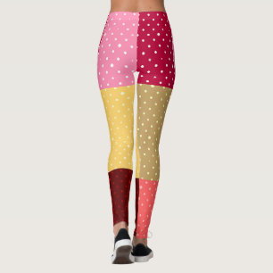 Monogrammed Polka Dots Pattern Leggings