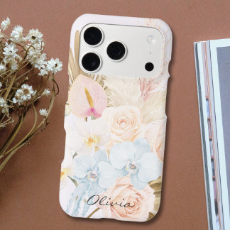 Monogrammed Pretty Tropical Flower Bouquet Floral