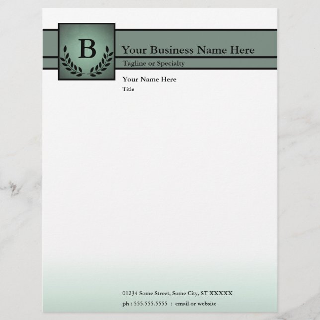 monogrammed professional letterhead (Front)
