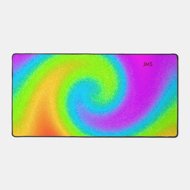 Monogrammed Psychedelic Yin & Yang Desk Mat (Front)