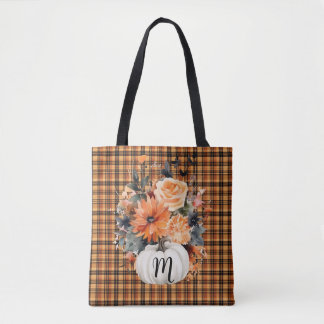 Monogrammed Pumpkin Tote Bag