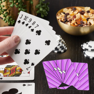 Monogrammed Purple Art Deco Playing Cards