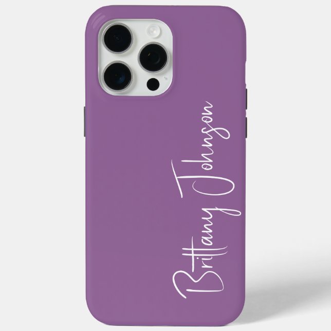 Monogrammed Purple Case-Mate iPhone Case (Back)