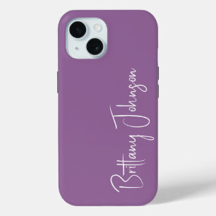 Monogrammed Purple iPhone 15 Case