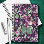 Monogrammed Purple Peonies Planner<br><div class="desc">This personalized planner features your monogram and first name in chic lettering on a background of purple peonies and leaves. Ideal for yourself or a great gift for any occasion.</div>