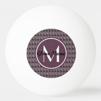Monogrammed Purple Violet Deer Personalized | N2 Ping Pong Ball