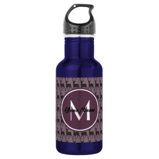 Monogrammed Purple Violet Deer Personalized | N3 532 Ml Water Bottle