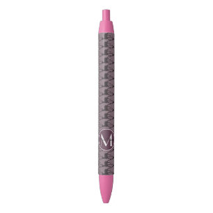Monogrammed Purple Violet Deer Personalized N3 Black Ink Pen