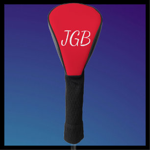 Monogrammed Red and White or Choose Your Color Golf Head Cover